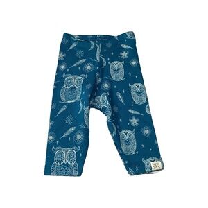 Little Lentil Unisex Blue | Owls Leggings size: 18-24 months
